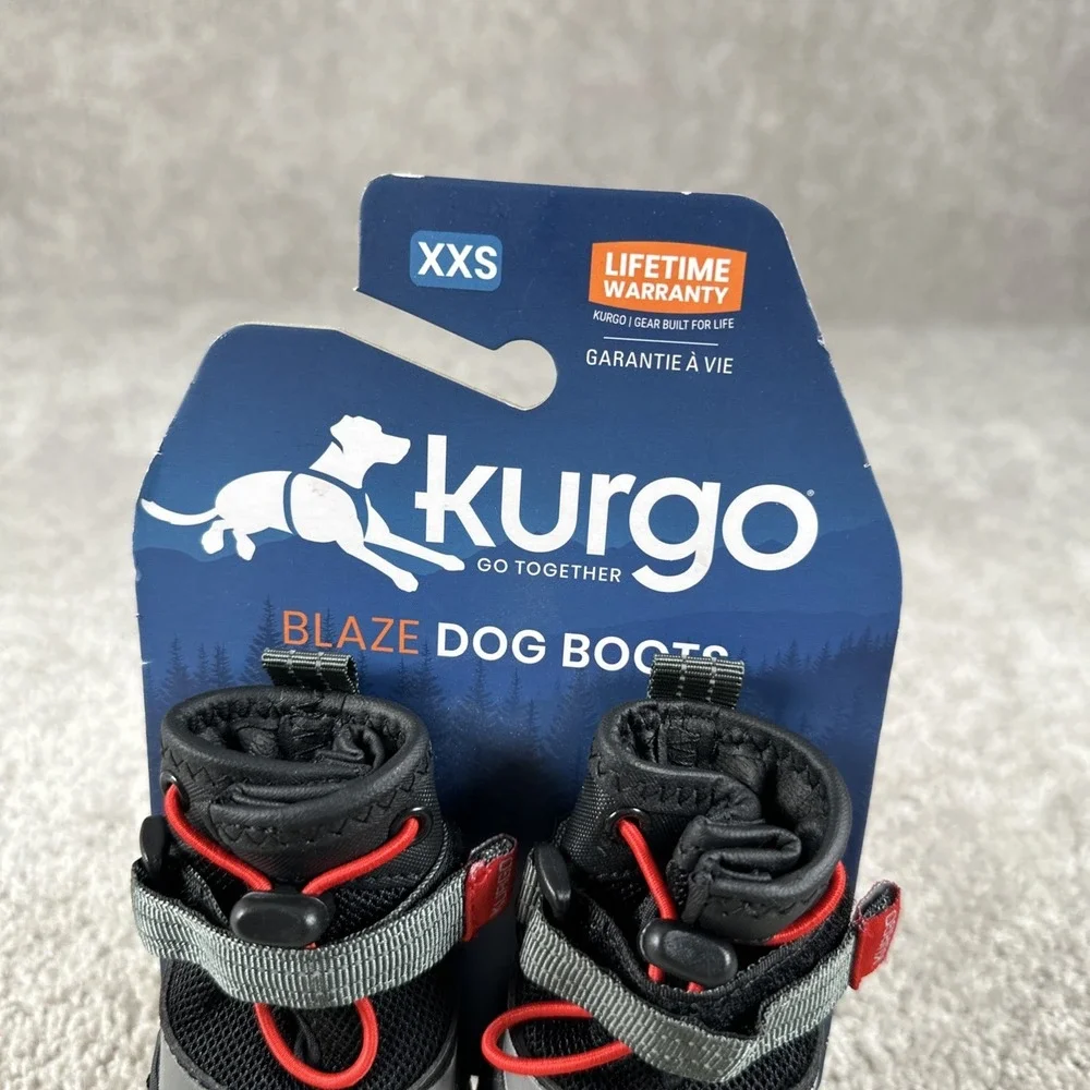 Kurgo Blaze Size XXS Set of Dog Boots Black Red Reflective Outdoor